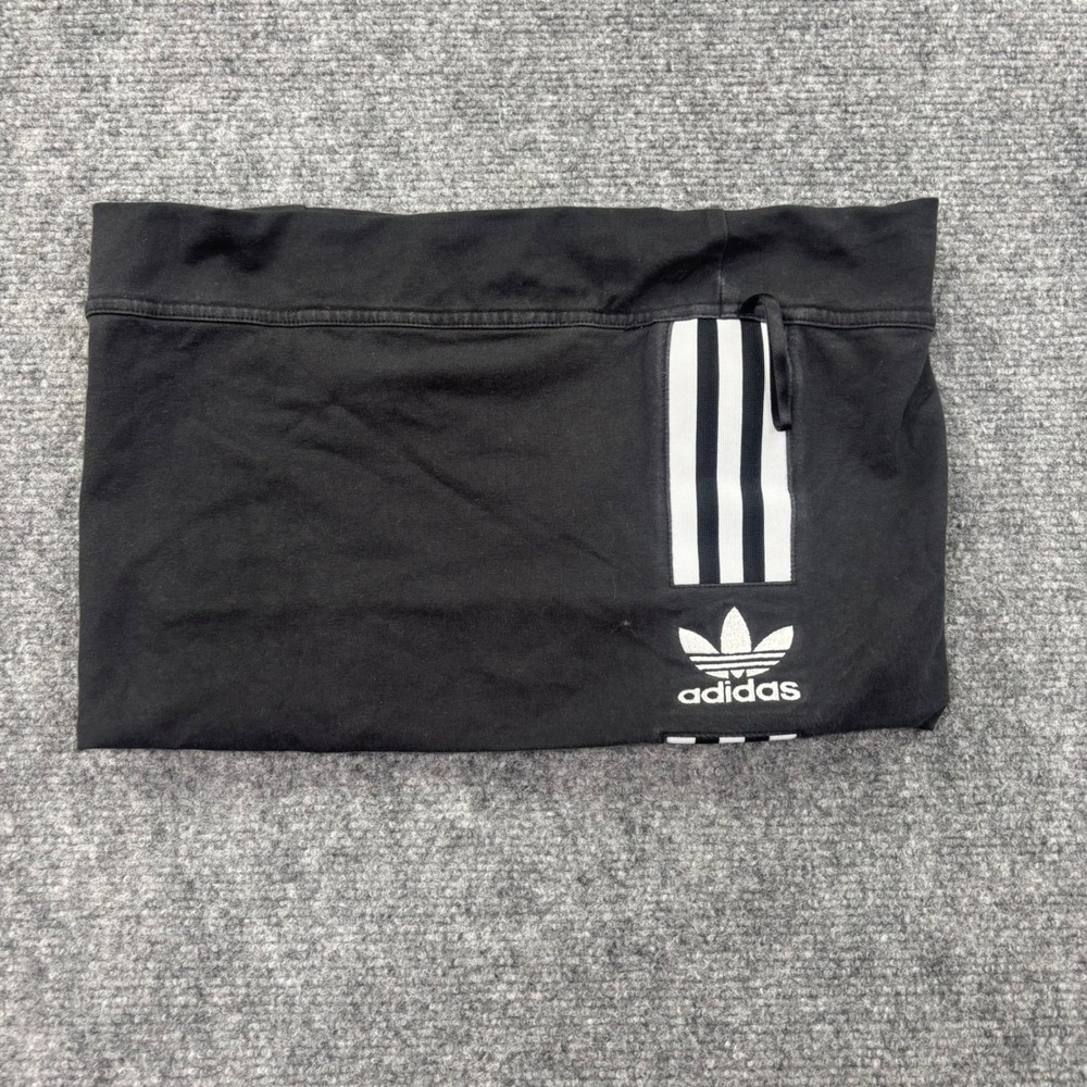 Adidas Tube Top Medium Black‎ Trefoil 3-Stripes Strapless Women
